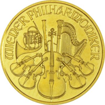 1/10 oz Austria Gold Philharmonic Random Year customary in banking