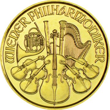 1/25 oz Austria Gold Philharmonic Random Year customary in banking