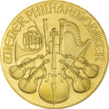 1993 1 oz Austria Gold Philharmonic customary in banking