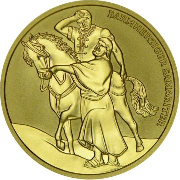 2003 10g Austria Gold 2000 Years of Christianity: Christian Charity Hand-lifted
