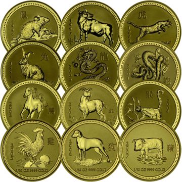 Lunar 12 x 1 Oz Gold Series I 1996-2007