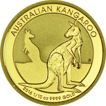 1/10 oz Australia Gold Kangaroo Nugget Random Year customary in banking