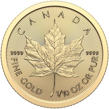 2024 1/10 oz Canada Gold Maple Leaf customary in banking