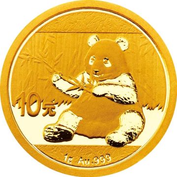 1g China Gold Panda customary in banking