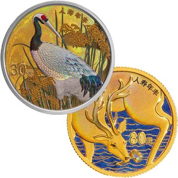 2023 104.89g China Gold / Silver 2023 104.89g China Gold / Silver Auspicious Culture - Longevity Set PP PP