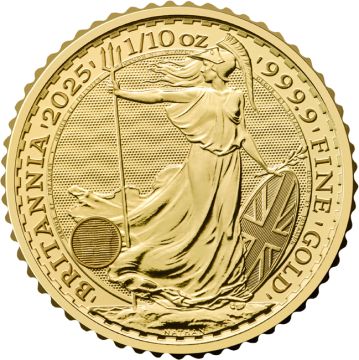 2025 1/10 oz Great Britain Gold Britannia customary in banking