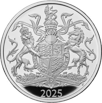 2025 26.16g Great Britain Silver Coat of Arms of King Charles III. PP