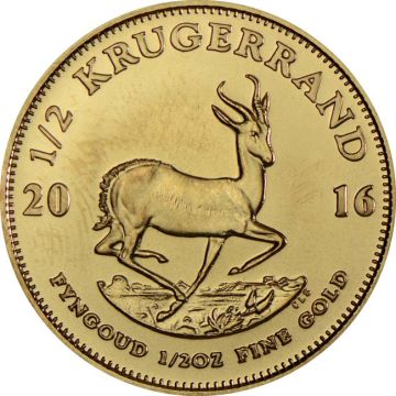 1/2 oz South Africa Gold Krugerrand Gold customary in banking