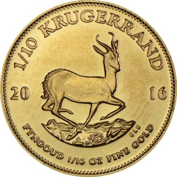 1/10 oz South Africa Gold Krugerrand Gold customary in banking