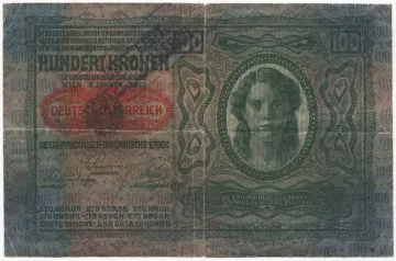 100 Kronen 1919 (Überdruckprovisorium m. Falsifizierungsstempel)