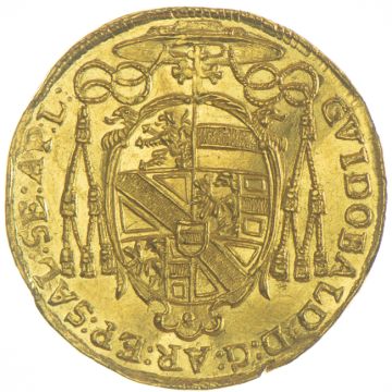 1664 Austria Gold Ducat from Salzburg VZ, small rf, slightly wavy