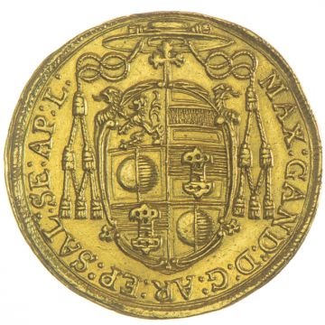 1673 Austria Gold 2 Ducats from Salzburg SS/VZ, small trace of glue