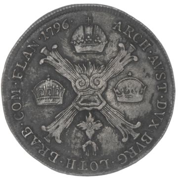 1796 Silver 1/4 Kronentaler 1796 A VZ-, strongly iust. on the obverse
