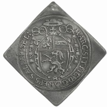 1614 Austria Silver Taler clip of Salzburg VZ-, punched hole, old cleaned