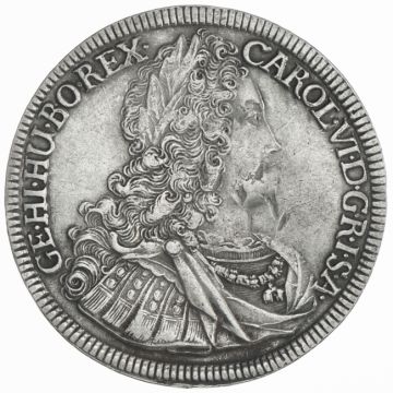 1727 Austria Silver Thaler VZ, minimally spotted, nicks on the obverse.