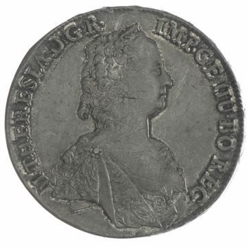 1753 Austria Silver Taler VZ-/VZ, slightly worn, spotted.