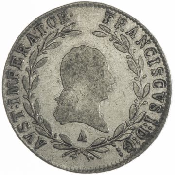 1815 Silver 20 Kreuzer Coin SS, more strongly adjusted