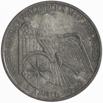 1929 3 Reichsmark 1929 A Waldeck VZ, somewhat patchy