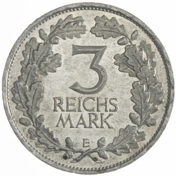 1925 3 Reichsmark 1925 E Rheinland VZ, Reste von Spiegelglanz