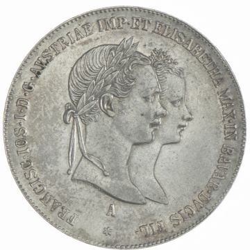 1854 Silver Gulden Green Wedding SS, distant handle, signs of use
