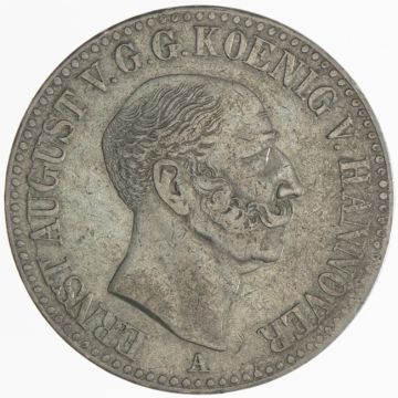 1845 Germany Silver Vereinstaler 1845 B SS, small cup.