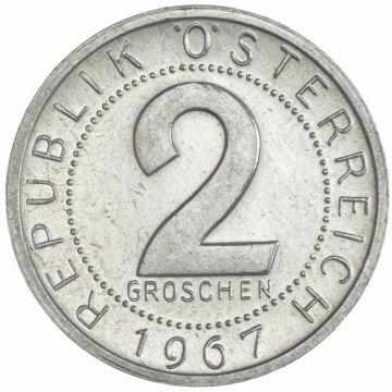 Aluminum 2 Groschen 1967 offene offene PP