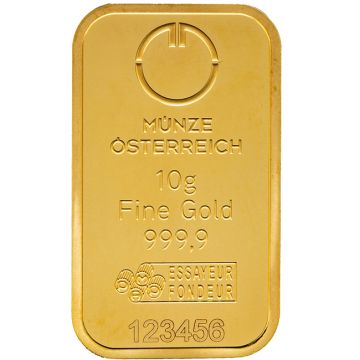 10g Austria Gold Austrian Mint Gold Bar 10 g customary in banking