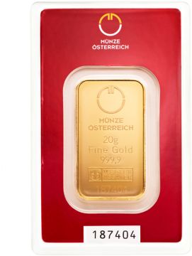 20g Austria Gold Gold Bar customary in banking