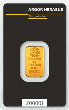 5g Switzerland Gold Argor-Heraeus customary in banking
