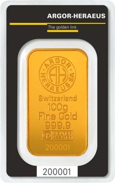 100g Switzerland Gold Argor-Heraeus customary in banking