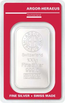 100g Switzerland Silver Argor-Heraeus customary in banking
