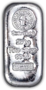 250g Switzerland Silver Argor-Heraeus customary in banking
