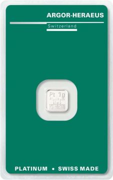 1g Switzerland Platinum Argor-Heraeus customary in banking